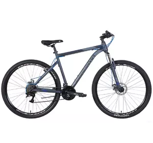Велосипед 29" DISCOVERY TREK AM DD 2022 рама 19" Темно-сірий із синім