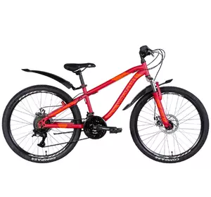 Велосипед 24" DISCOVERY FLINT 2021 (чорно-червоний з сірим 13")