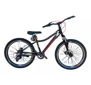 Велосипед дитячо-підлітковий CROSSRIDE Cross 24" AL рама 13" Чорно-червоний