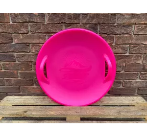 Санки-ледянка / Тарілка / Пластикові санки / Круглі санки "Steep", рожеві