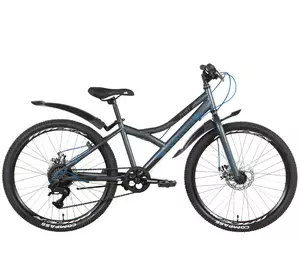 Велосипед 24" Discovery FLINT DD 2021 рама 13" Сіро-синій