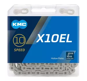 Ланцюг KMC X10EL Silver для 10 швидкісних трансмісій велосипеда