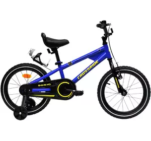 Велосипед дитячий CROSSRIDE Sonic 16" + бічні колеса та фляга Синій