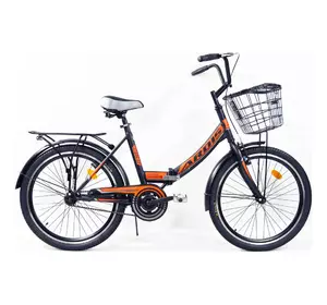 Велосипед складаний ARDIS FOLD 20" з кошиком Чорно-помаранчевий