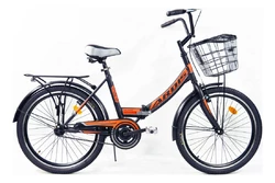 Велосипед складаний ARDIS FOLD 20" з кошиком Чорно-помаранчевий