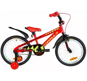 Велосипед 18" FORMULA WILD 2021 (червоно-чорний з салатовим 9")