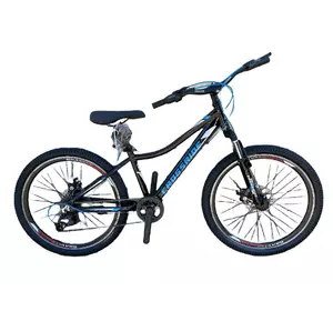 Велосипед дитячо-підлітковий CROSSRIDE Cross 24" AL рама 13" Чорно-синій