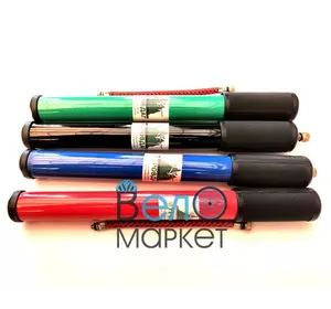 Велосипедний Насос пластиковий товстий короткий, Ф30 х 300 мм, чорний, зелений, червоний, синій (1 штука)